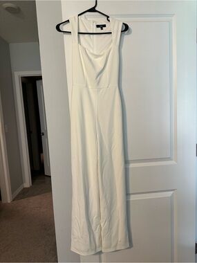 Lulu's Cream Sleeveless Wide-Leg Jumpsuit
